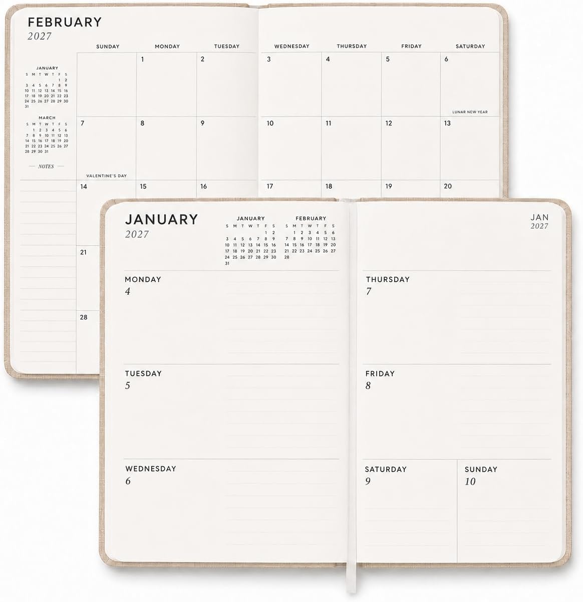 2026–2027 Academic Planner | 18 Month | 6" × "8" | Ivory Floral