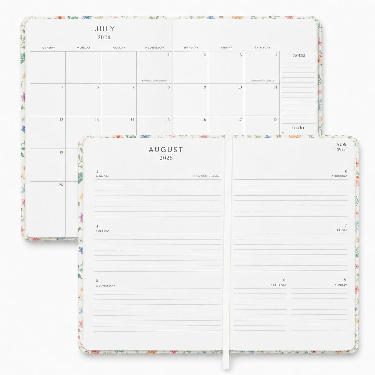2026–2027 Academic Planner | 18 Month | 6" × "8" | Bright Multi Floral