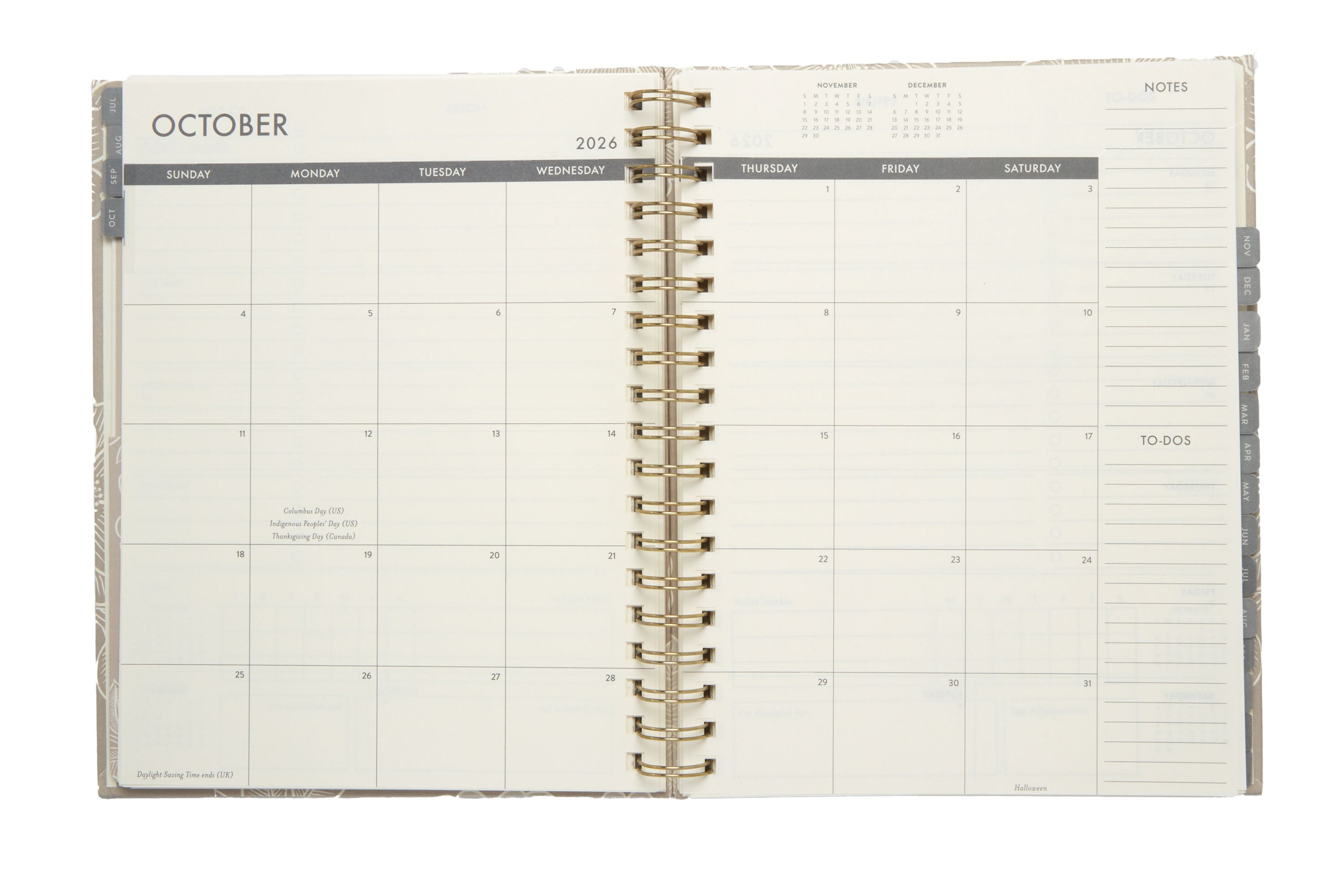 2026–2027 Academic Planner | 18 Month | 8" × "10" | Tan Floral
