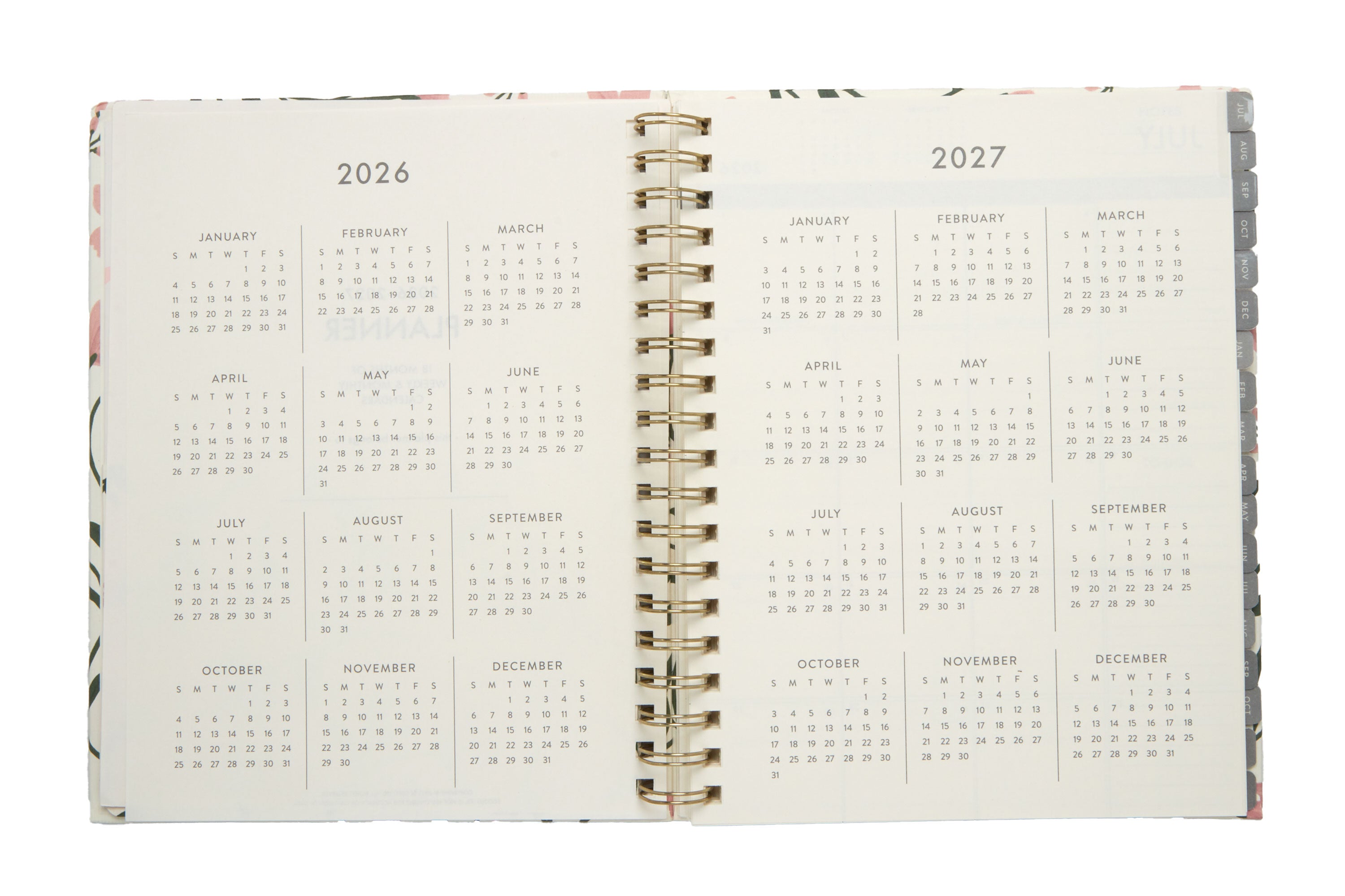 2026–2027 Academic Planner | 18 Month | 8" × "10" | Pink Floral