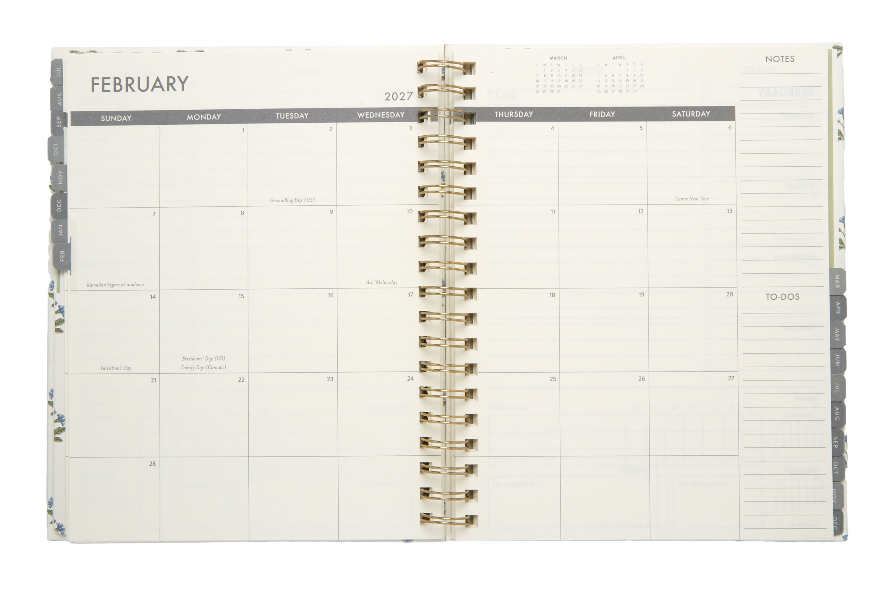 2026–2027 Academic Planner | 18 Month | 8" × "10" | Blue & Green Floral