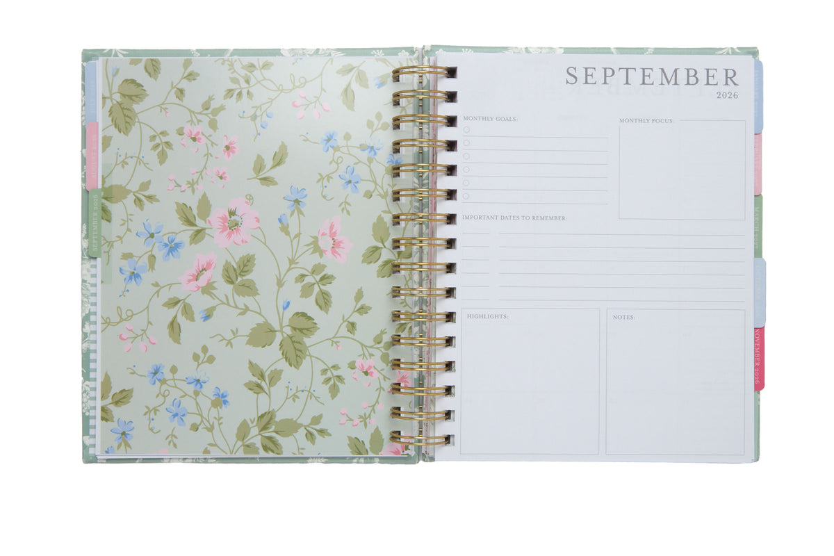 Laura Ashley 2026–2027 Academic Planner | 18 Month | 7" × "9" | Sage Blooms