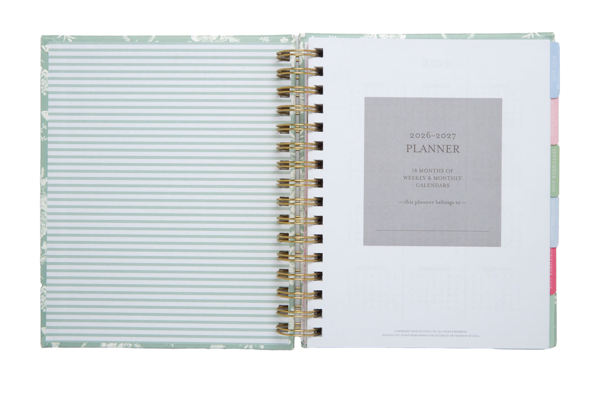 Laura Ashley 2026–2027 Academic Planner | 18 Month | 7" × "9" | Sage Blooms