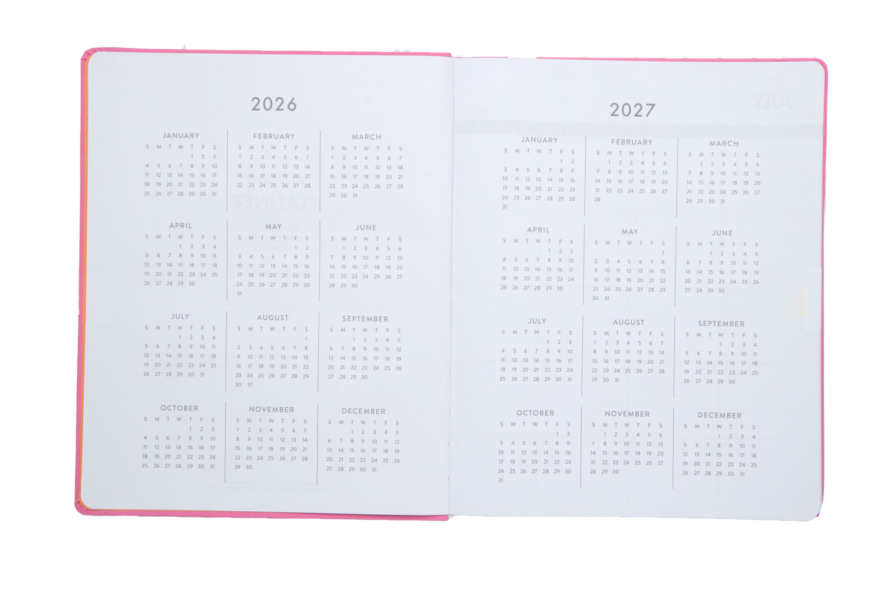 2026–2027 Academic Planner | 18 Month | 8" × "10" | Hot Pink