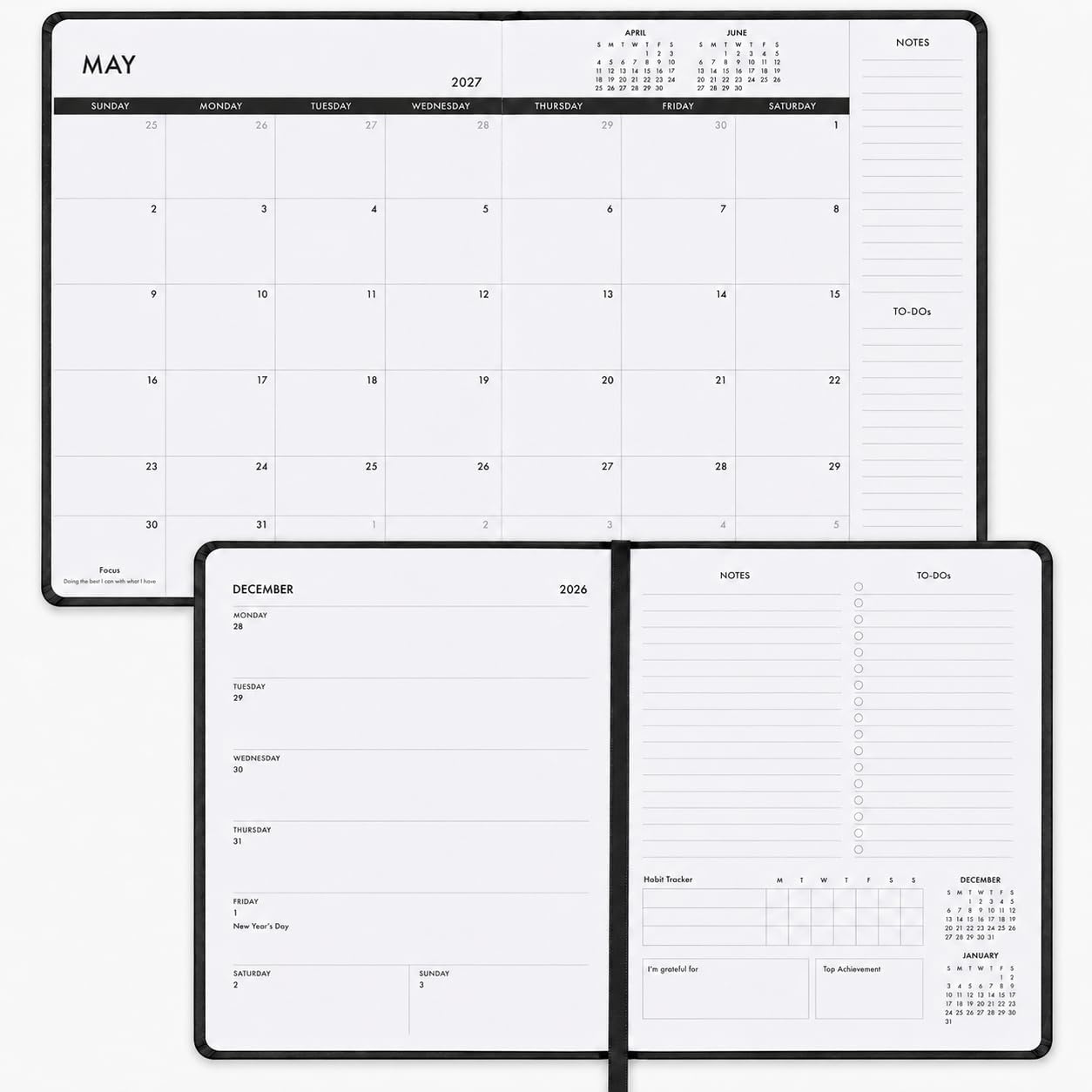 2026–2027 Academic Planner | 18 Month | 8" × "10" | Black