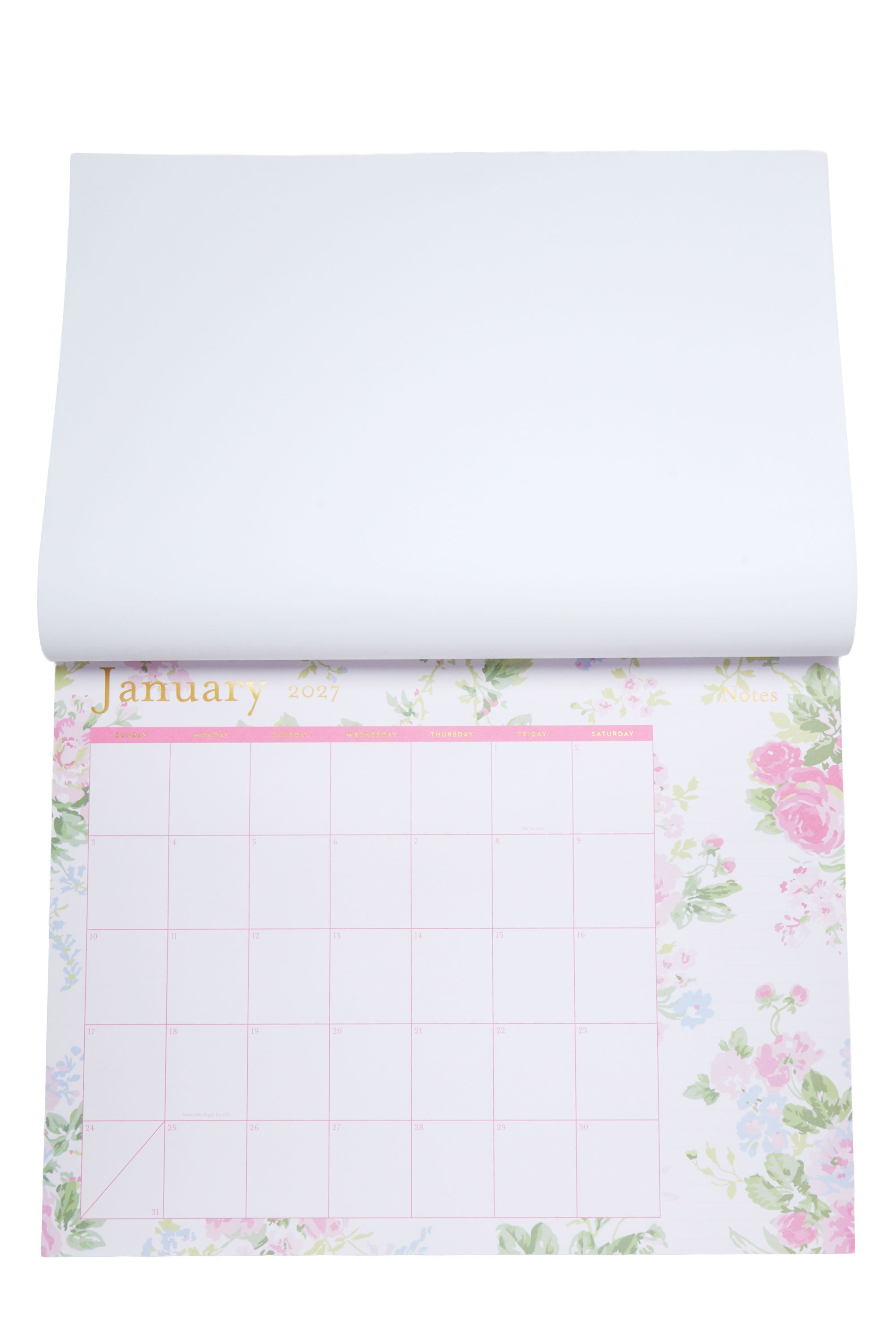Laura Ashley 2026–2027 Desk Calendar | Pink Garden