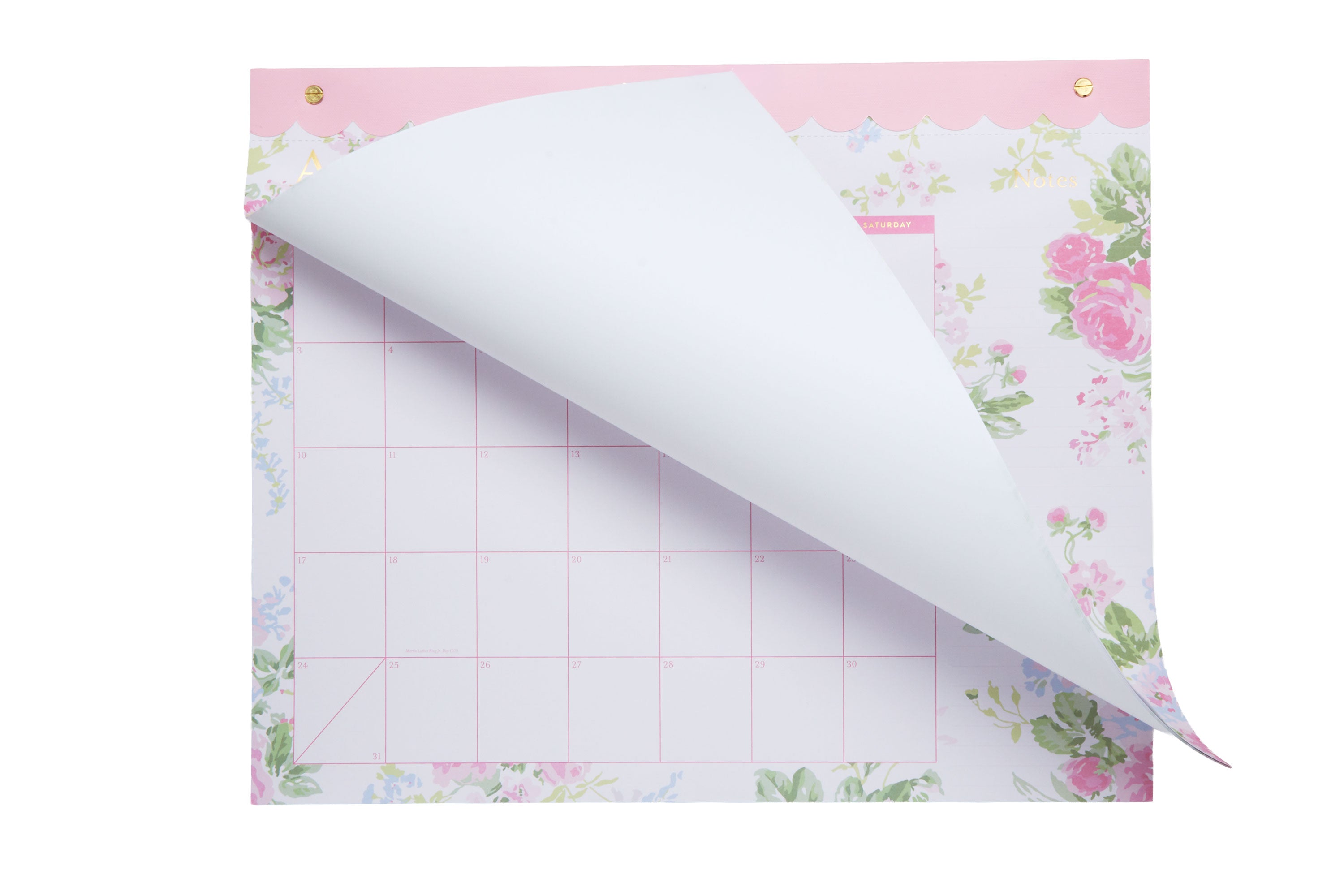 Laura Ashley 2026–2027 Desk Calendar | Pink Garden