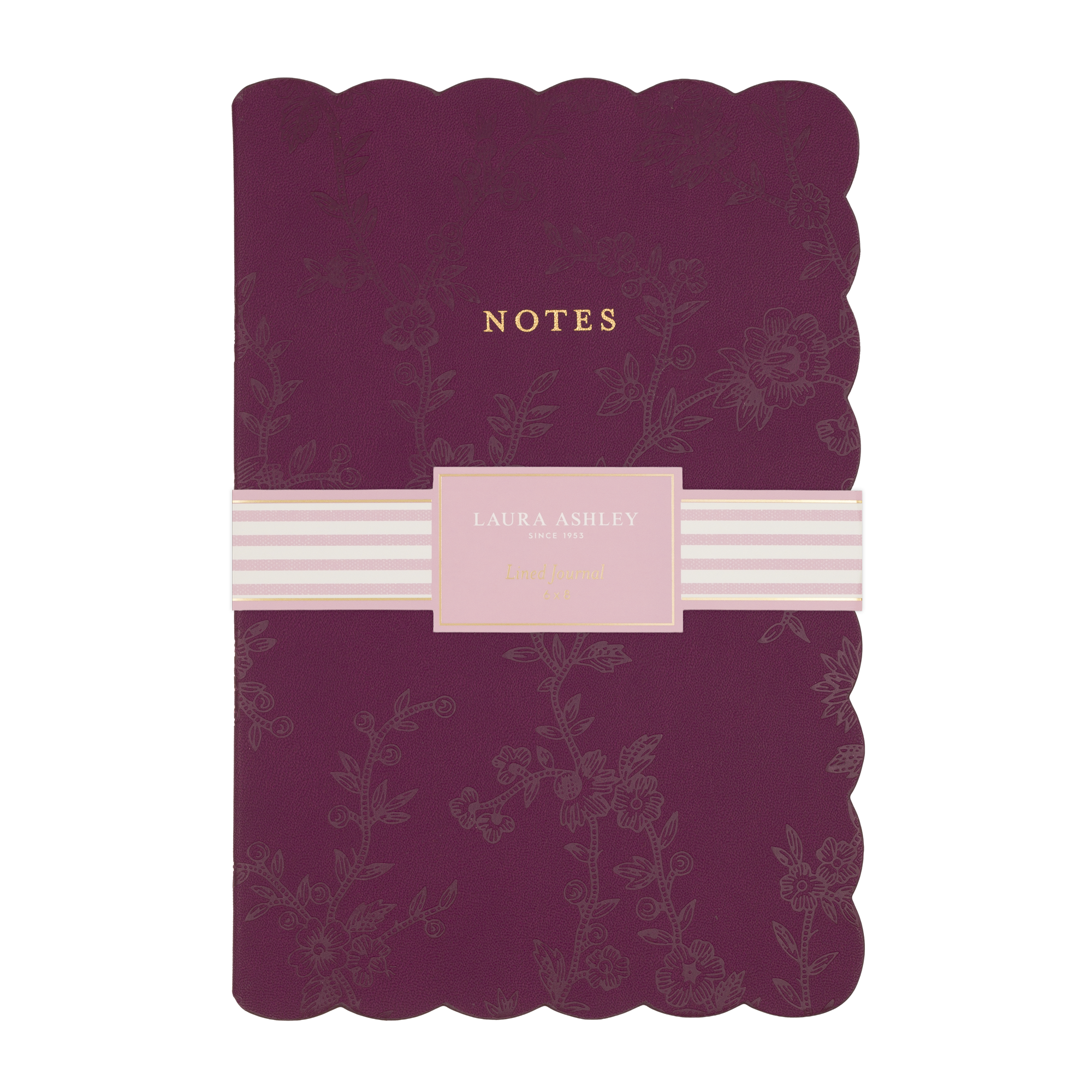 Laura Ashley Heritage Blooms Burgundy Scalloped Journal