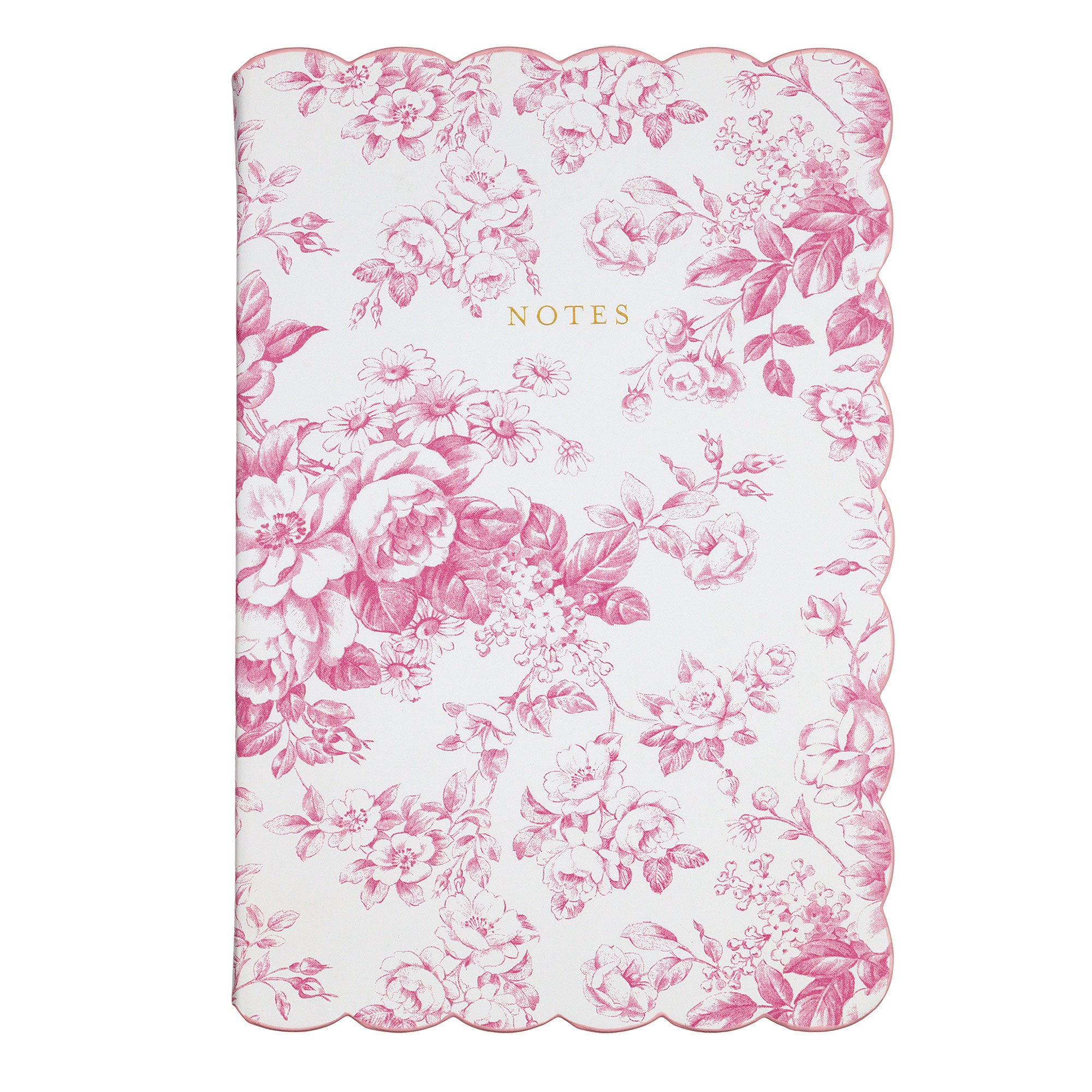 Laura Ashley Garden Blooms Pink Toile Scalloped Journal