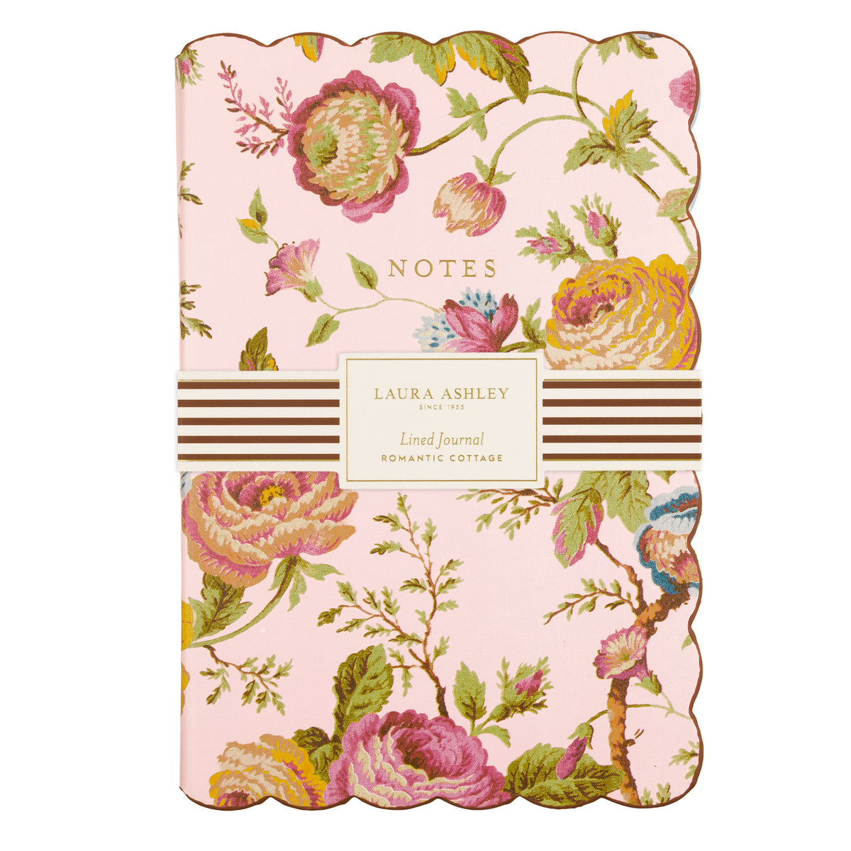 Laura Ashley Romantic Cottage Floral Scalloped Journal | 6" x 8"