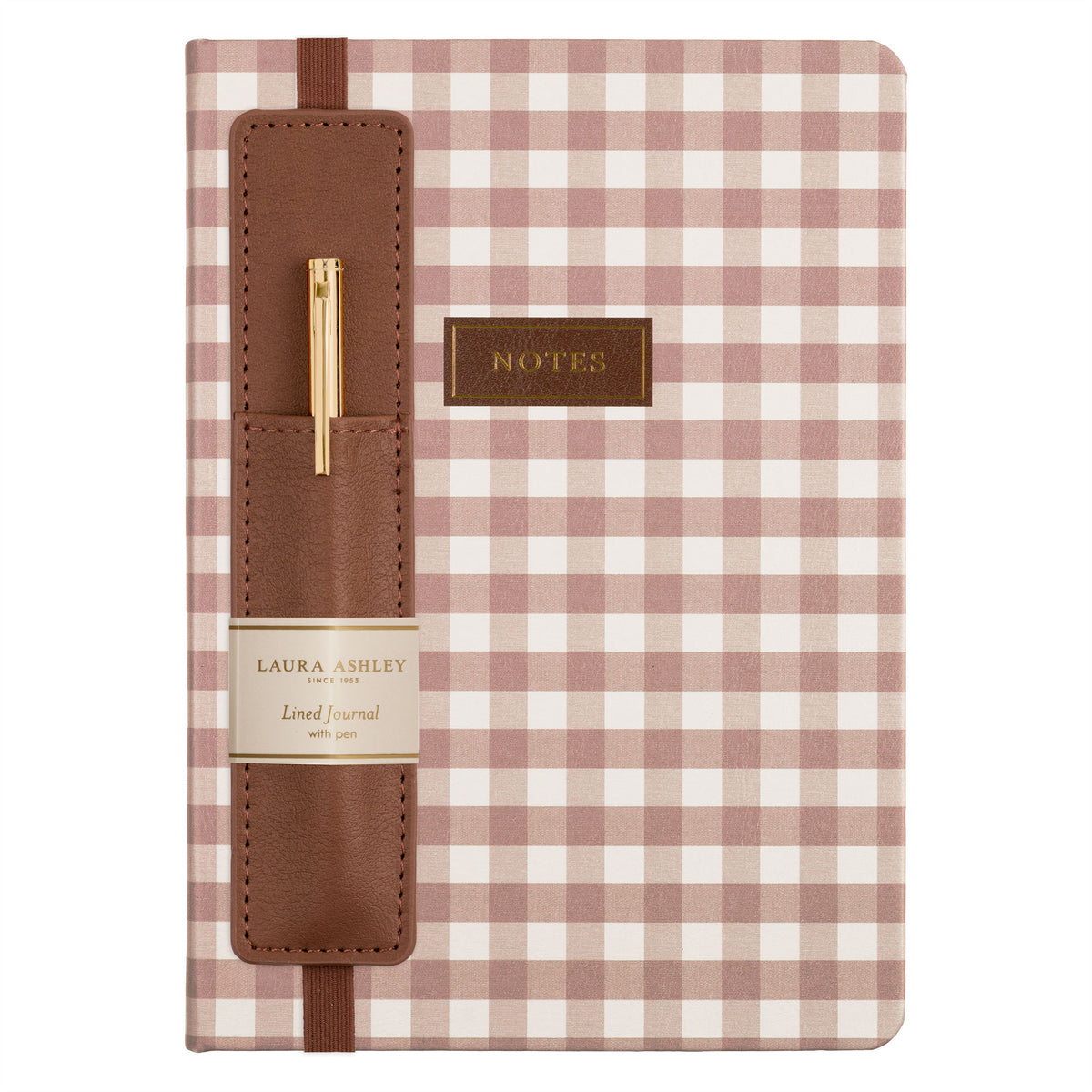 Laura Ashley Chestnut Gingham Journal with Pen | 6'' x 8''