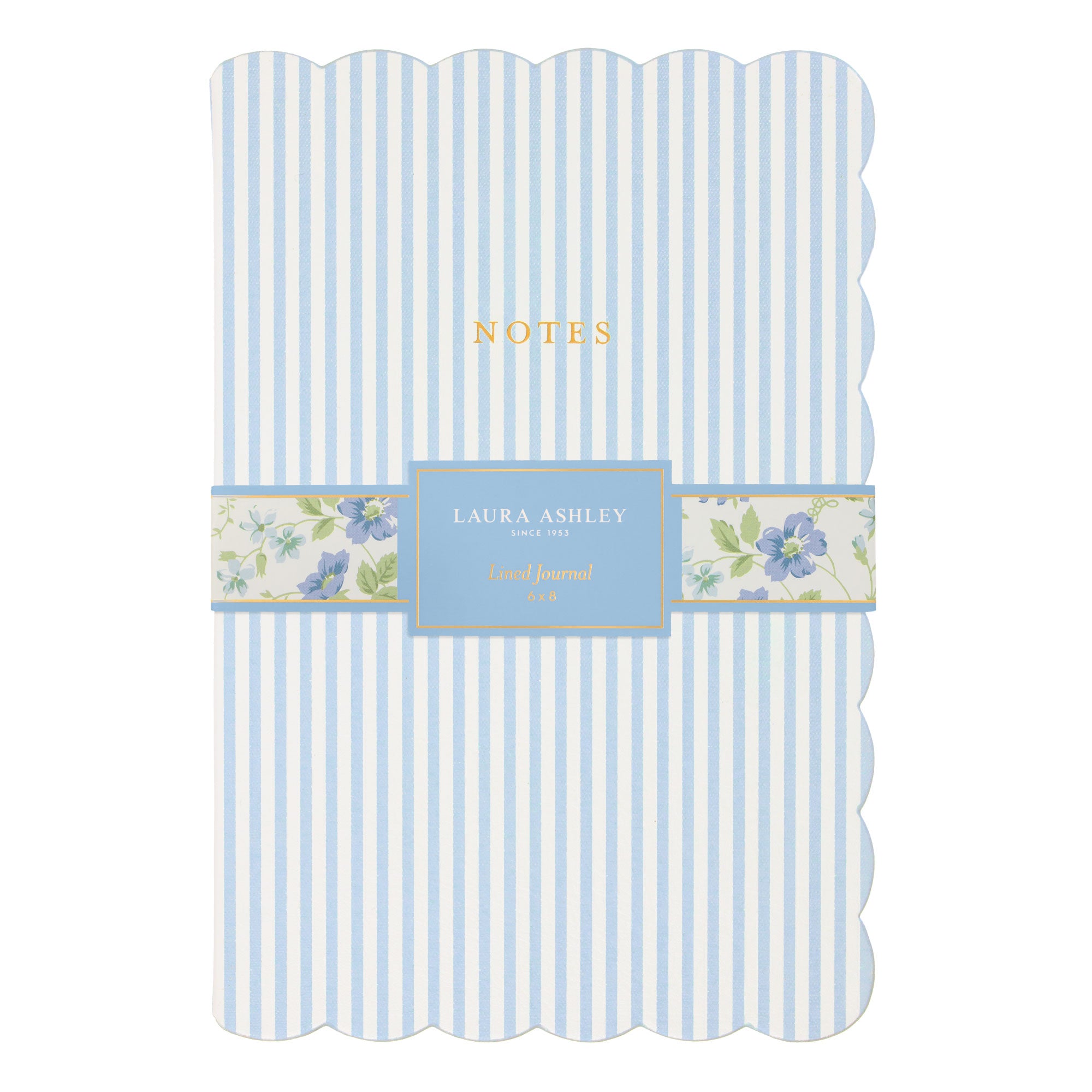 Laura Ashley Heirloom Cottage Striped Scalloped Journal