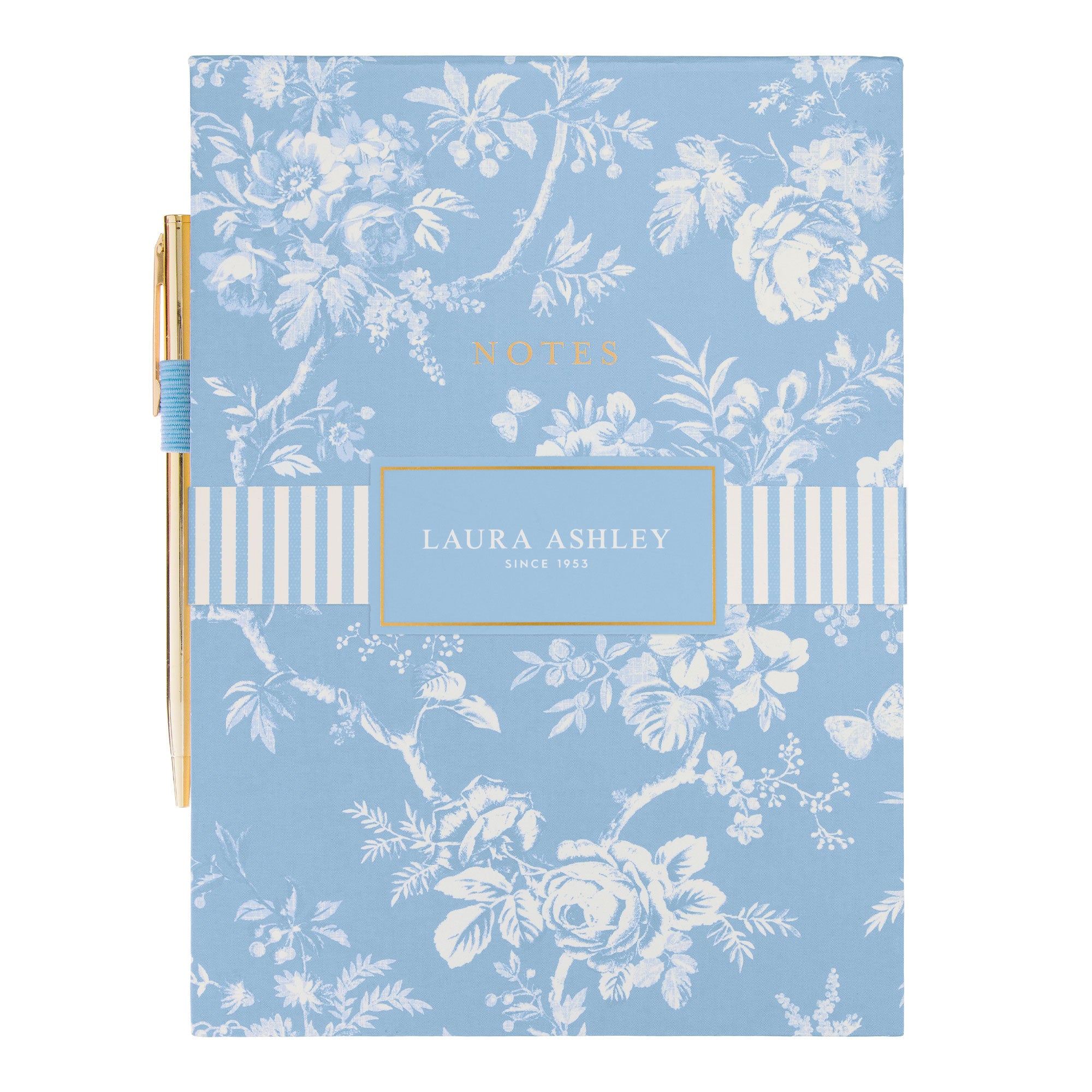 Laura Ashley Heirloom Cottage Cornflower Blue Note & Pen Set