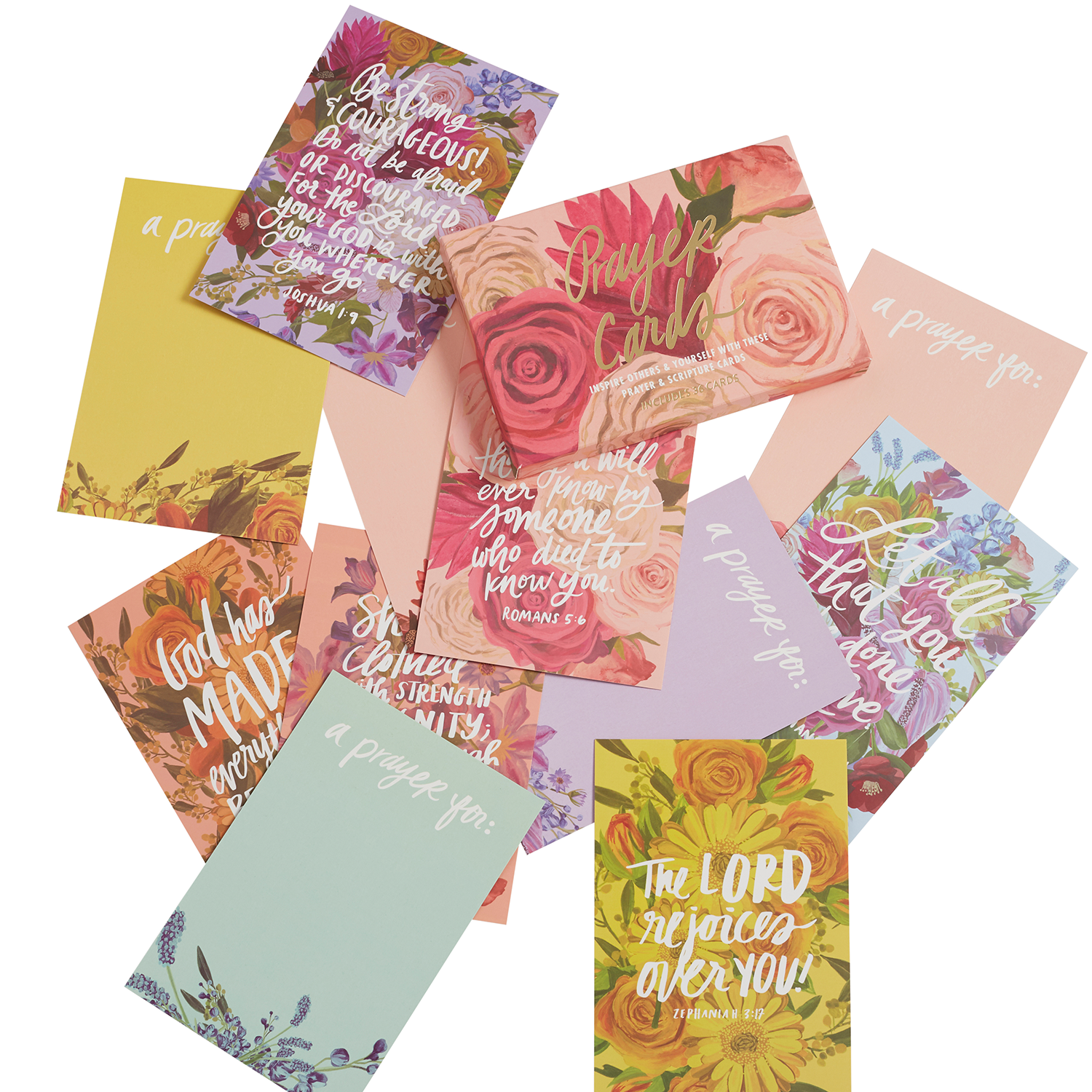 Pink Floral Prayer Cards