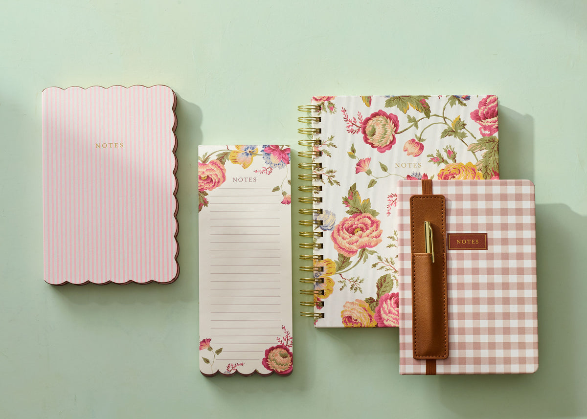Laura Ashley Romantic Cottage Stripe Scalloped Journal | 6" x 8"