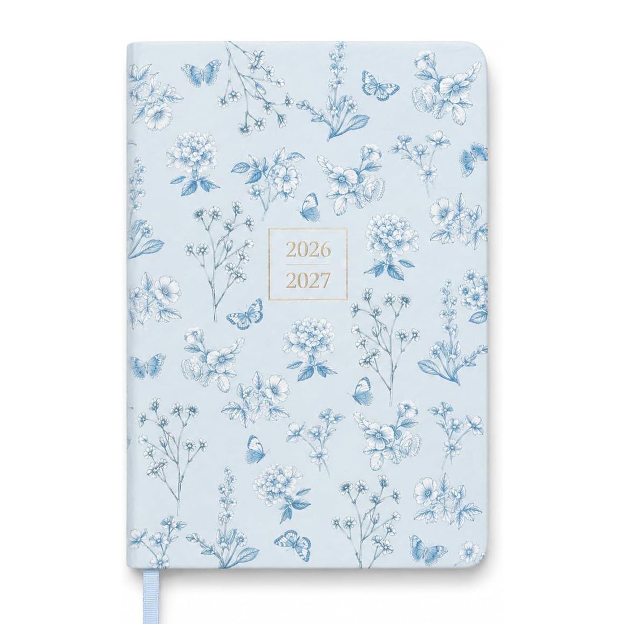 2026–2027 Academic Planner | 18 Month | 6" × "8" | Blue Floral
