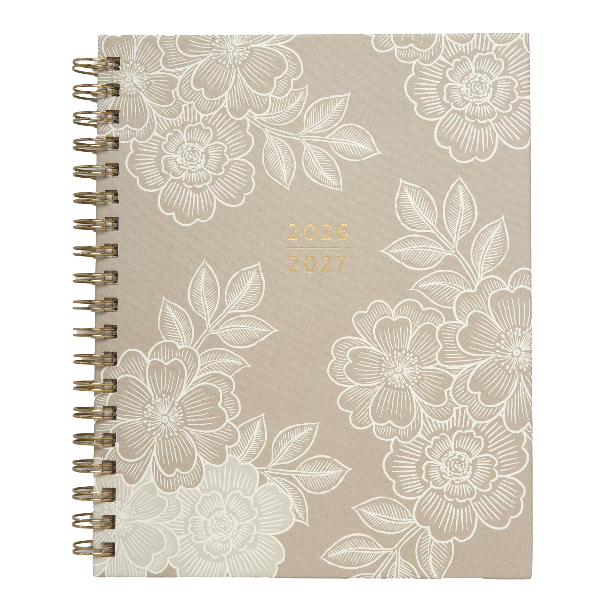2026–2027 Academic Planner | 18 Month | 8" × "10" | Tan Floral