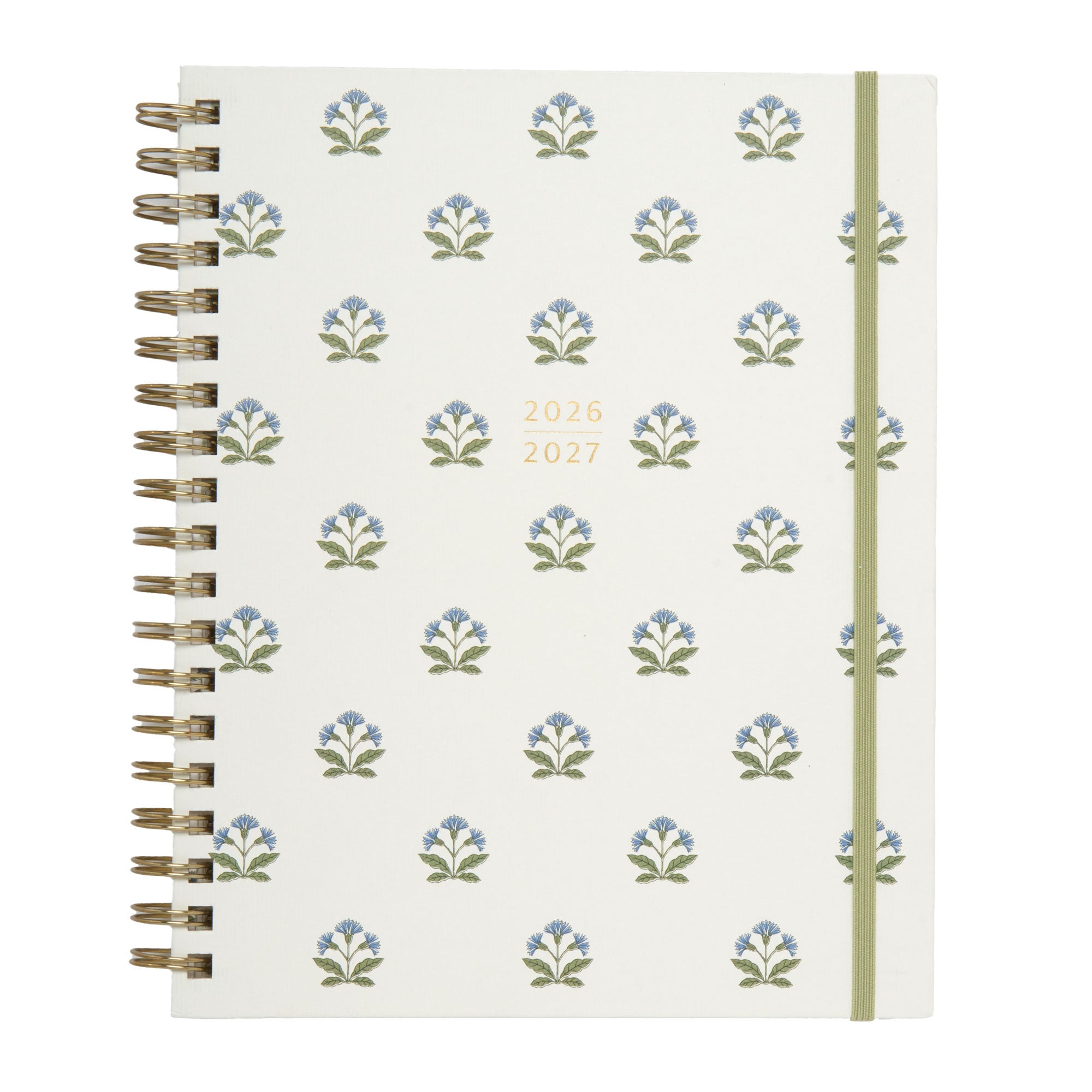 2026–2027 Academic Planner | 18 Month | 8" × "10" | Blue & Green Floral