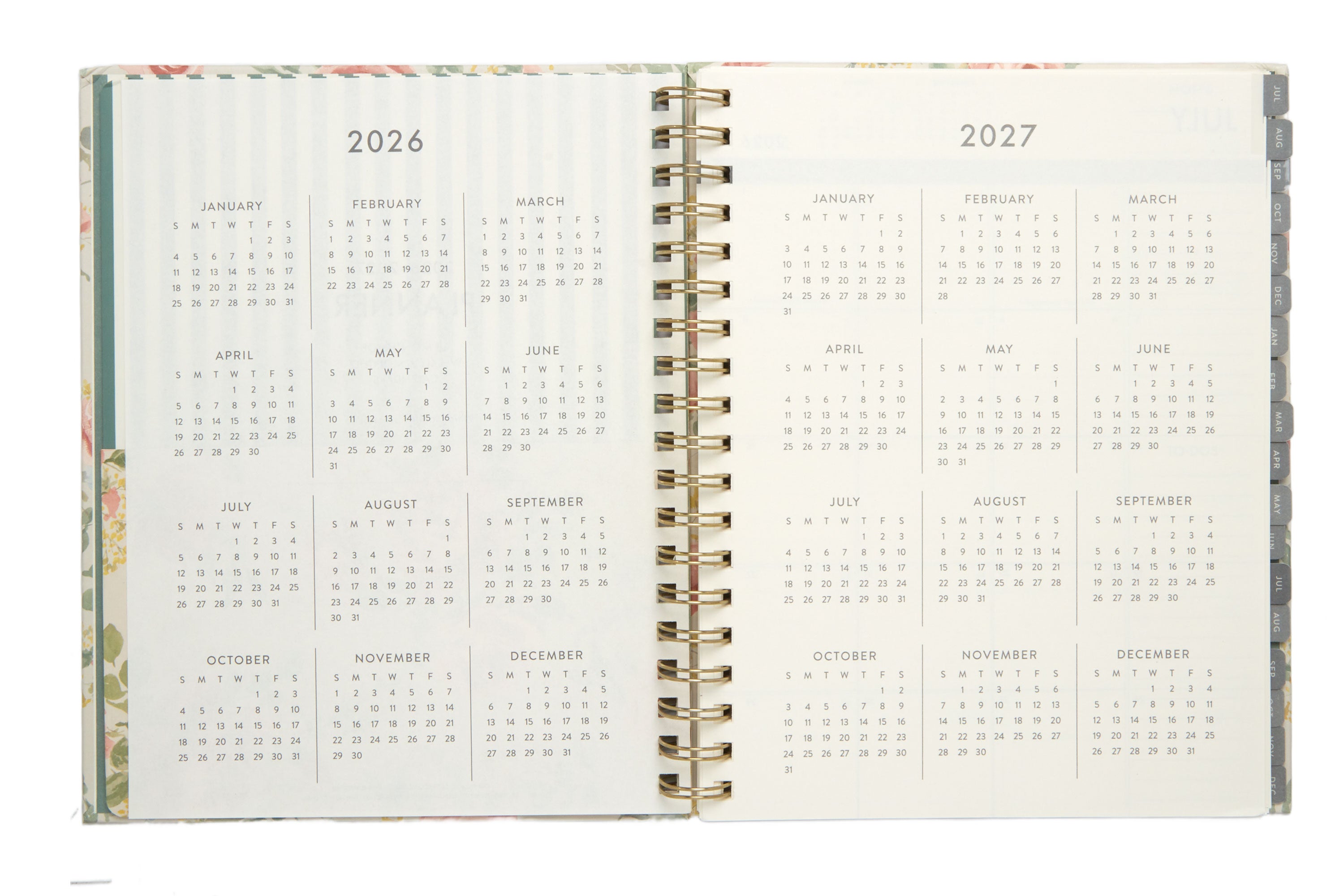 2026–2027 Academic Planner | 18 Month | 8" × "10" | Pink Roses
