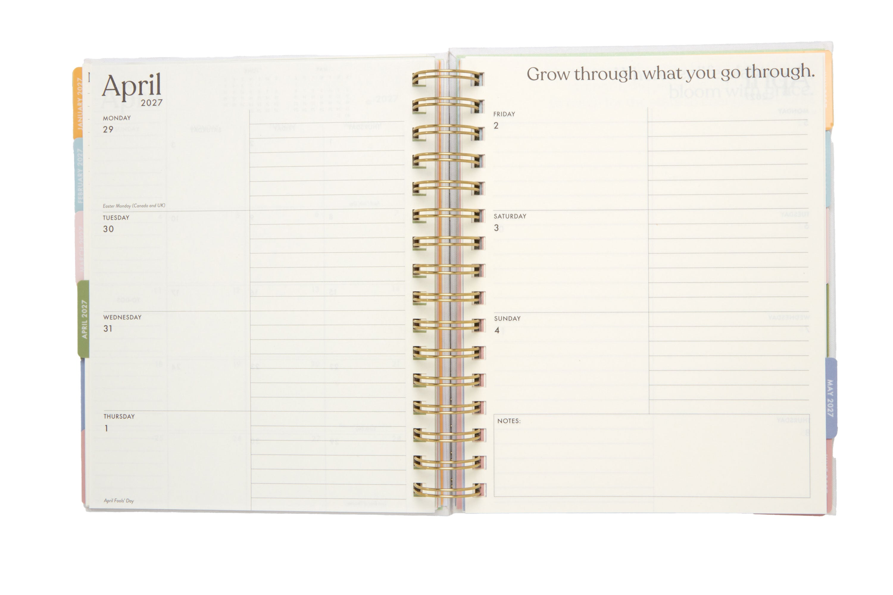 2026–2027 Academic Planner | 18 Month | 7" × "9" | Ivory Flowers