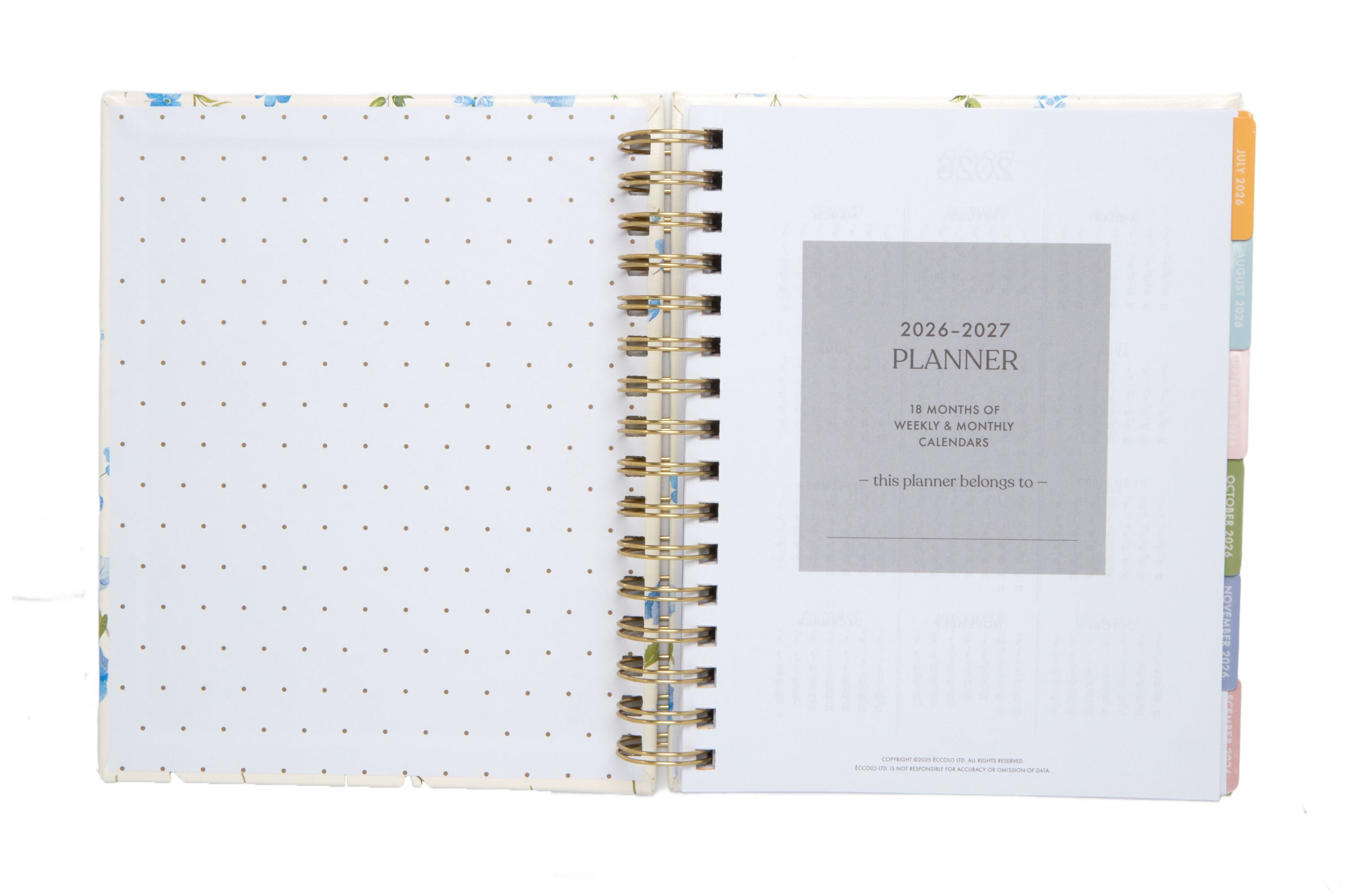 2026–2027 Academic Planner | 18 Month | 7" × "9" | Blue Floral