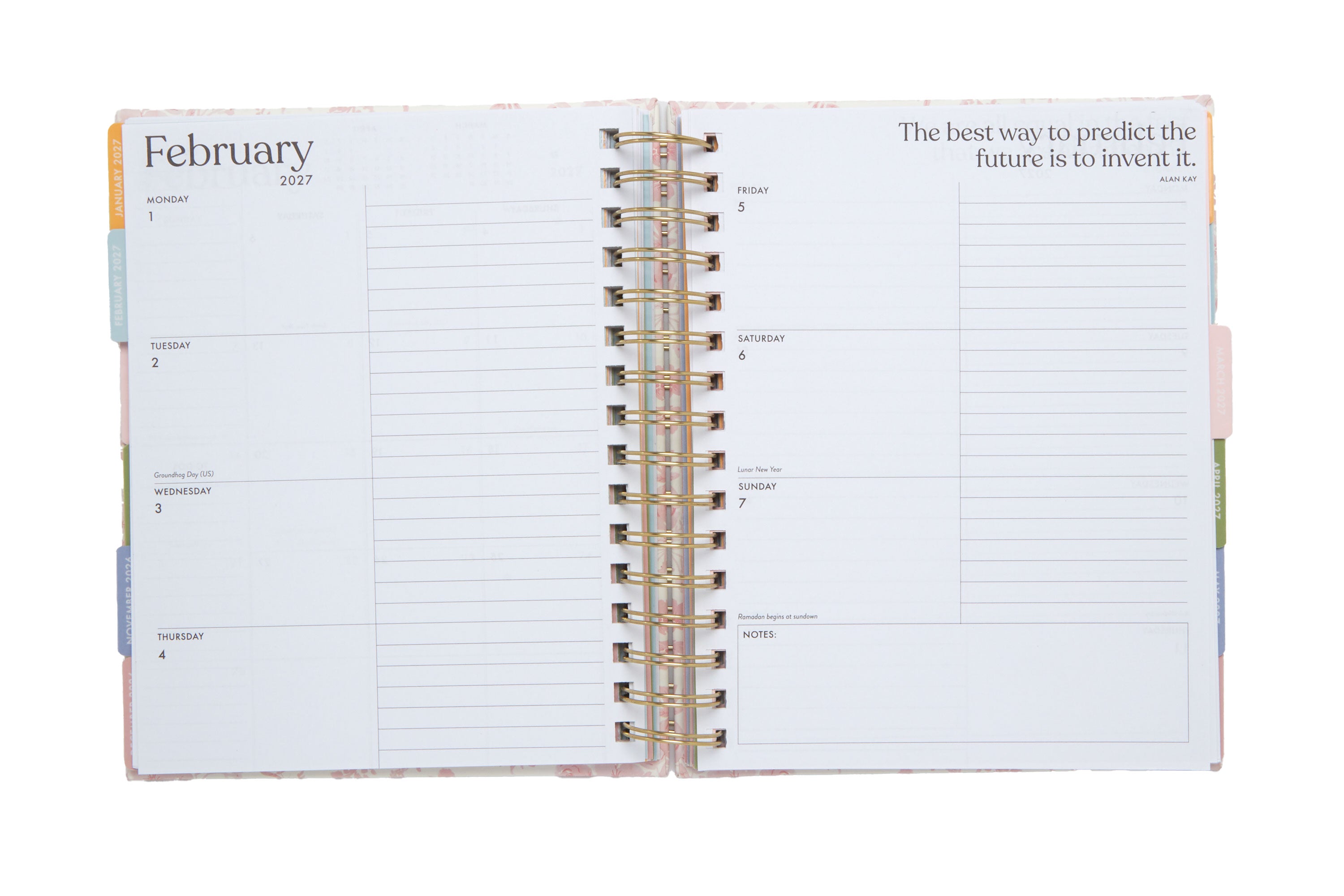 2026–2027 Academic Planner | 18 Month | 7" × "9" | Pink Roses
