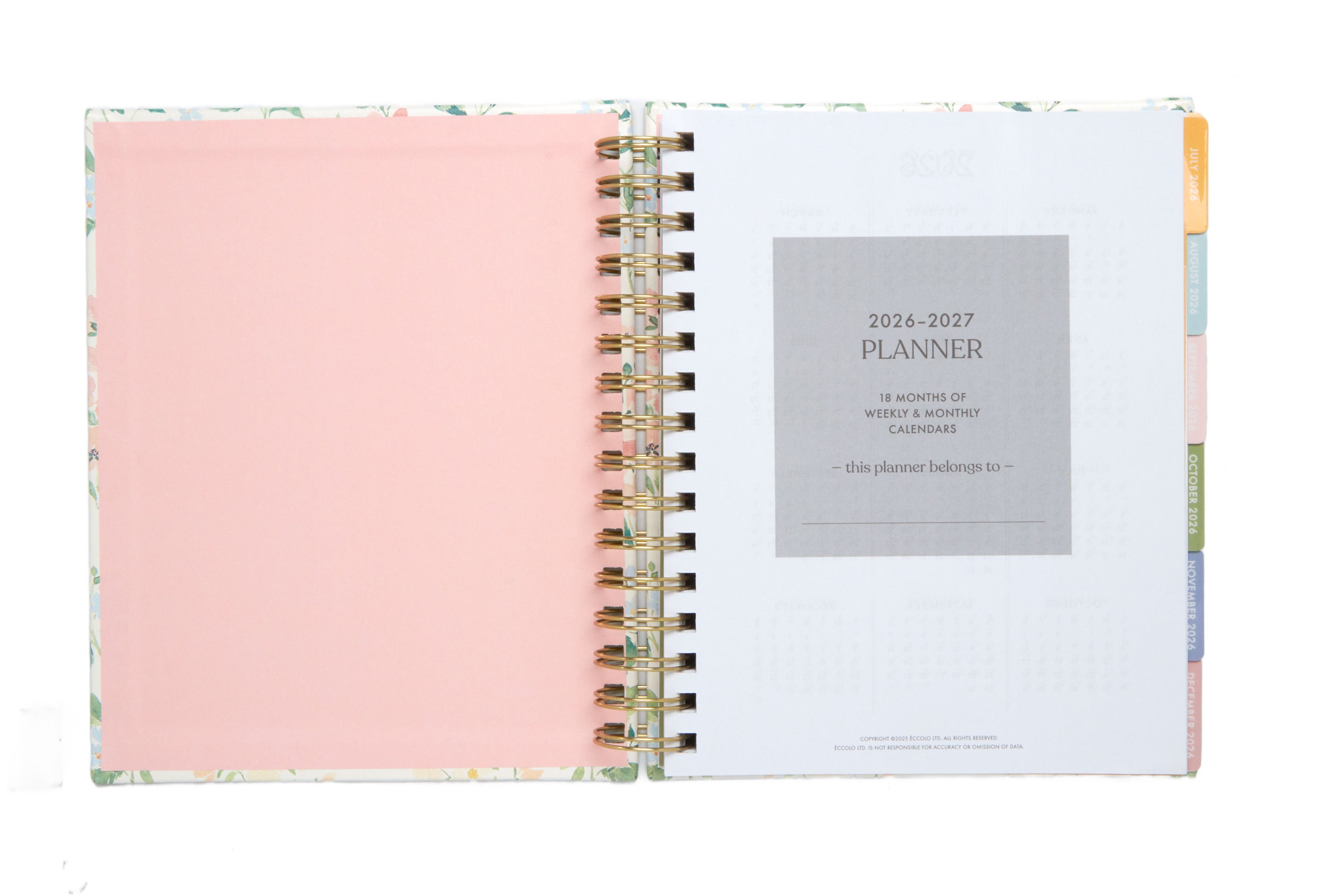 2026–2027 Academic Planner | 18 Month | 7" × "9" | Multi Watercolor Floral