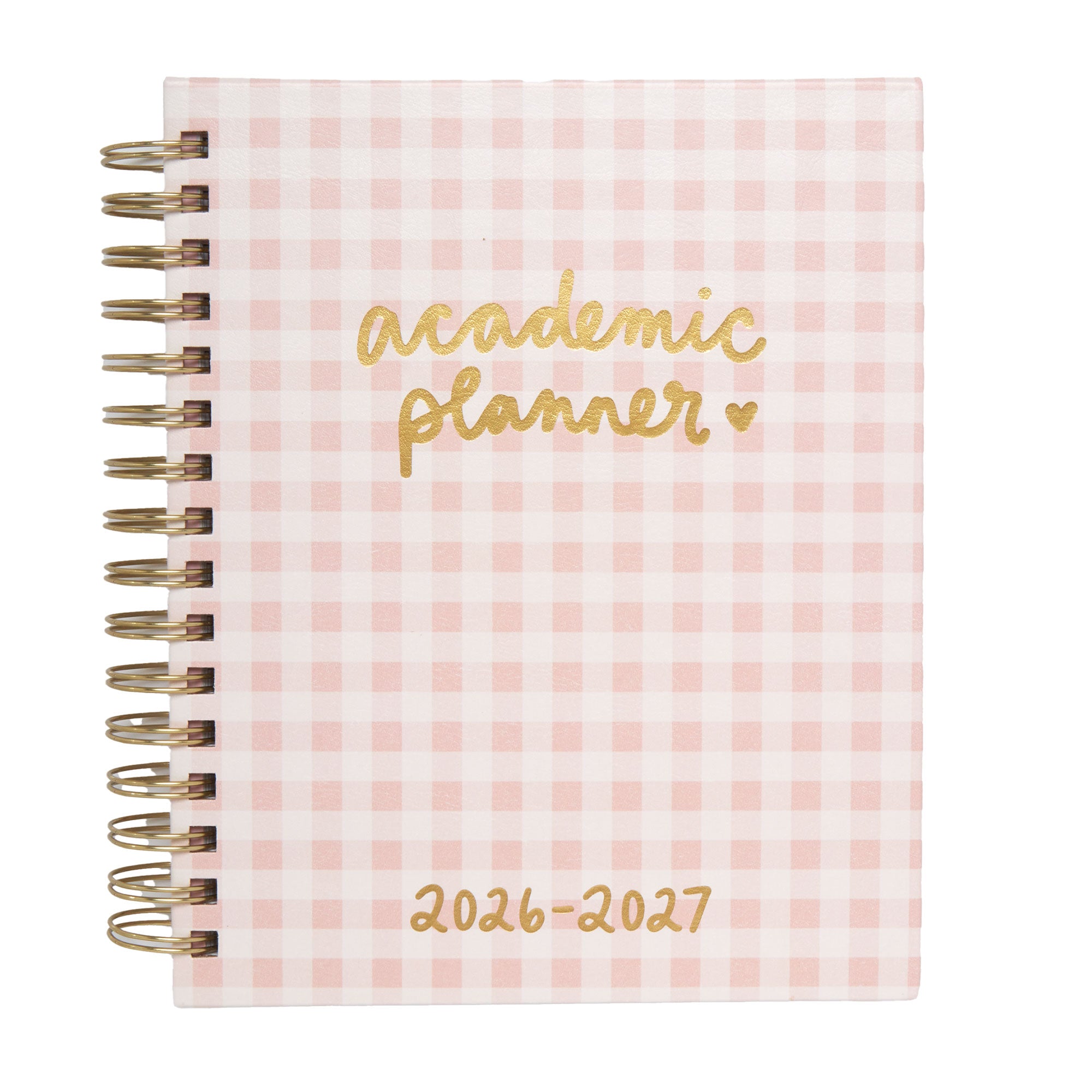 2026–2027 Academic Planner | 18 Month | 7" × "9" | Pink Gingham