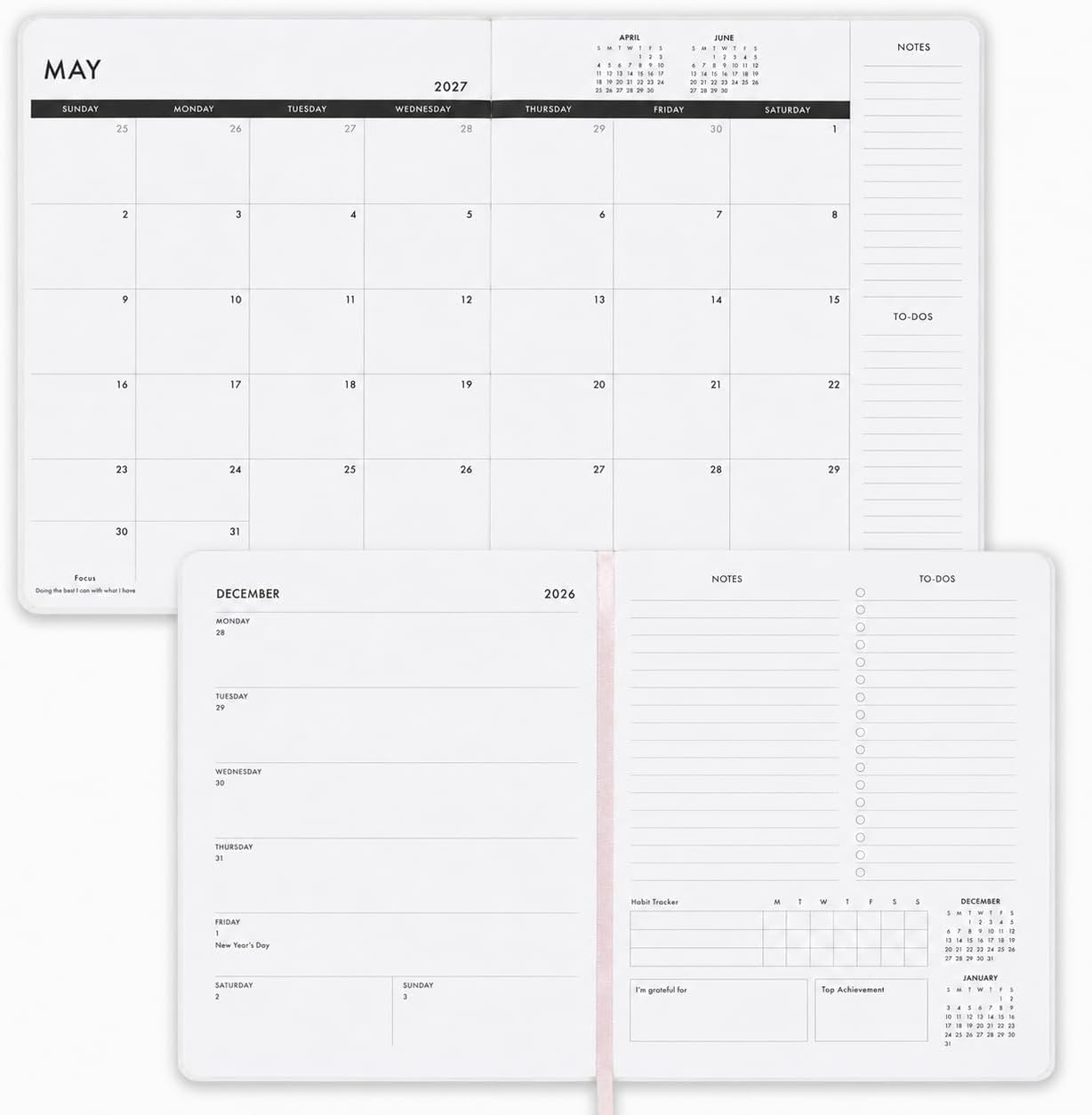 2026–2027 Academic Planner | 18 Month | 8" × "10" | Faint Floral