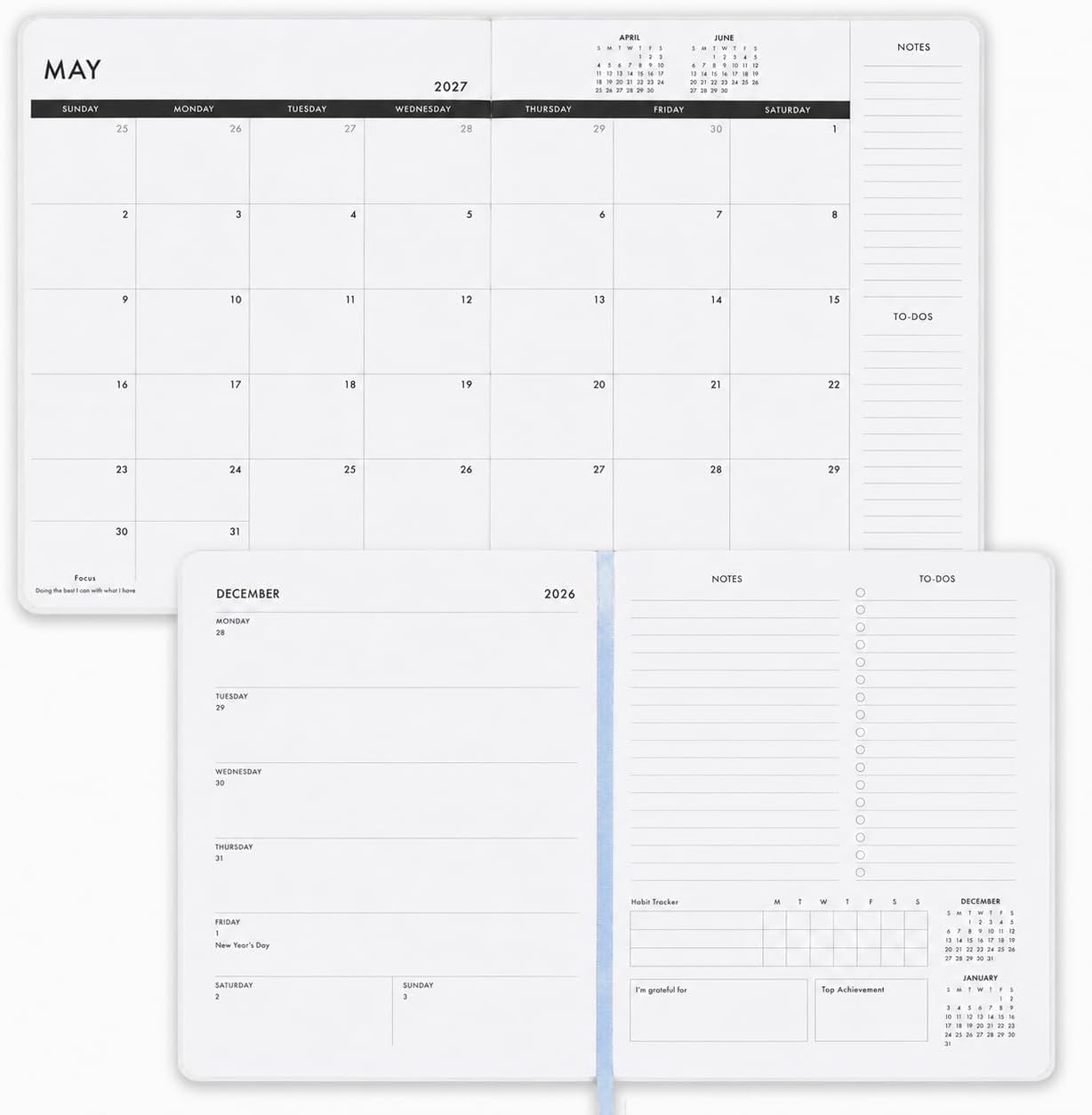 2026–2027 Academic Planner | 18 Month | 8" × "10" | Blue Floral