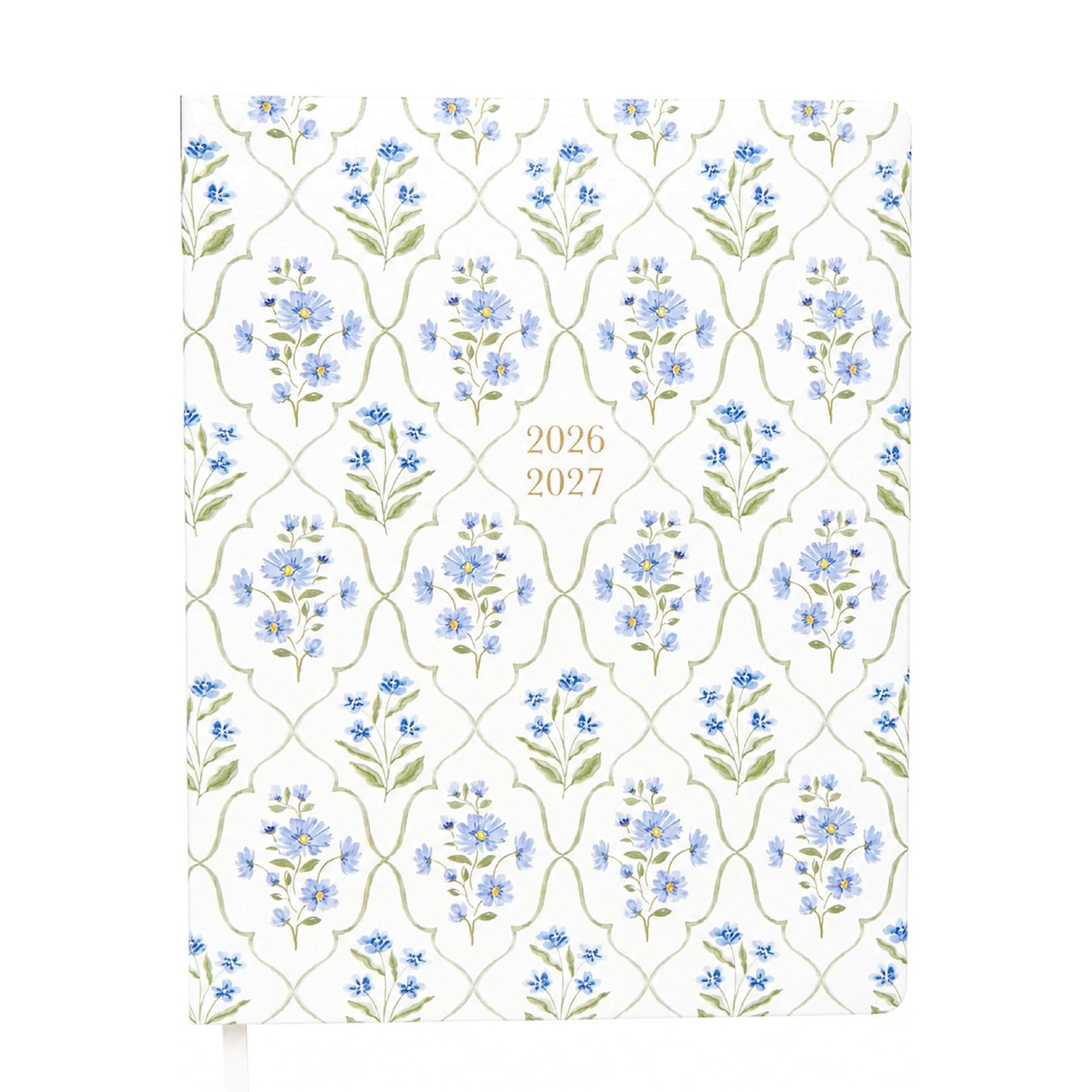 2026–2027 Academic Planner | 18 Month | 8" × "10" | White & Blue Floral
