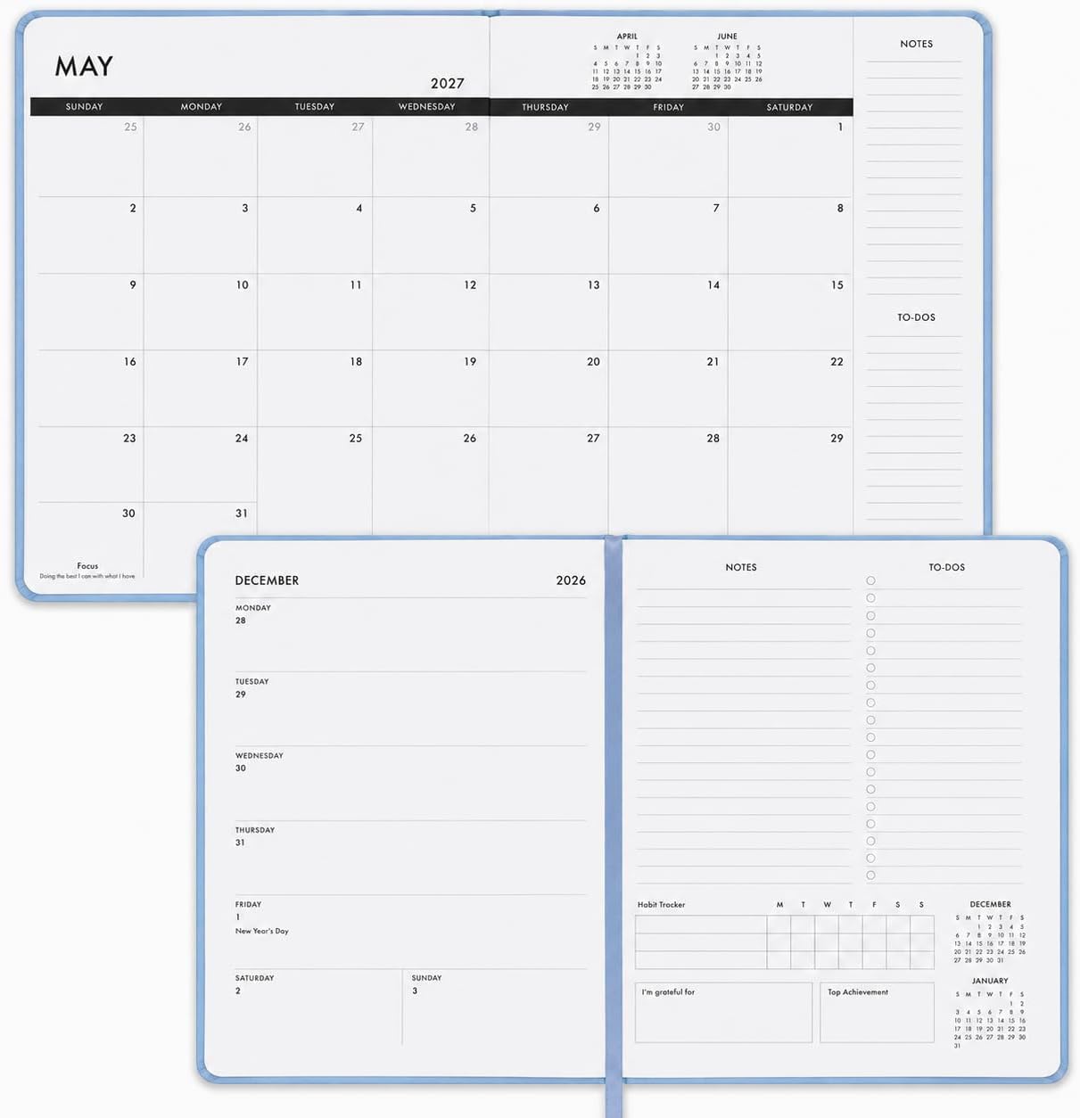 2026–2027 Academic Planner | 18 Month | 8" × "10" | Bright Blue Floral