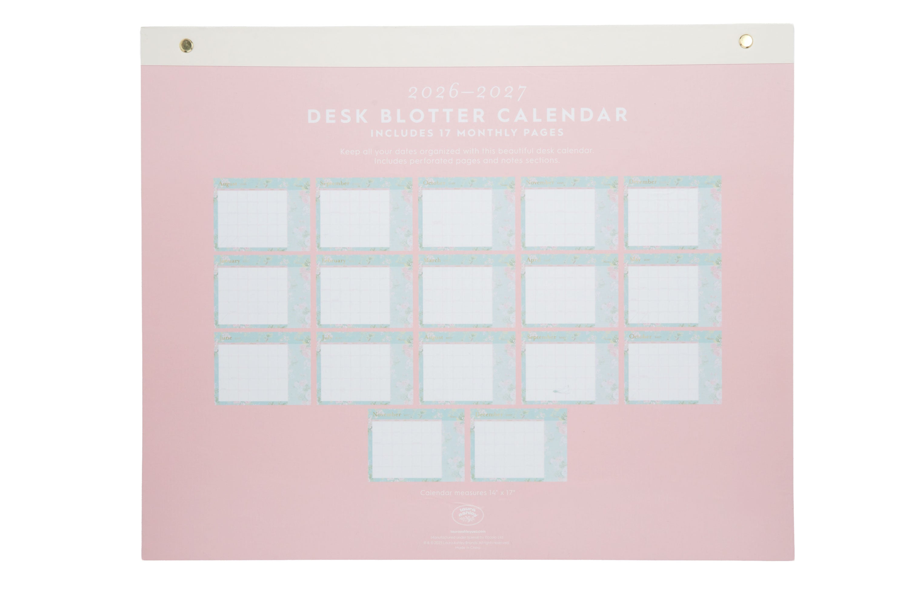 Laura Ashley 2026–2027 Desk Calendar | Mint English