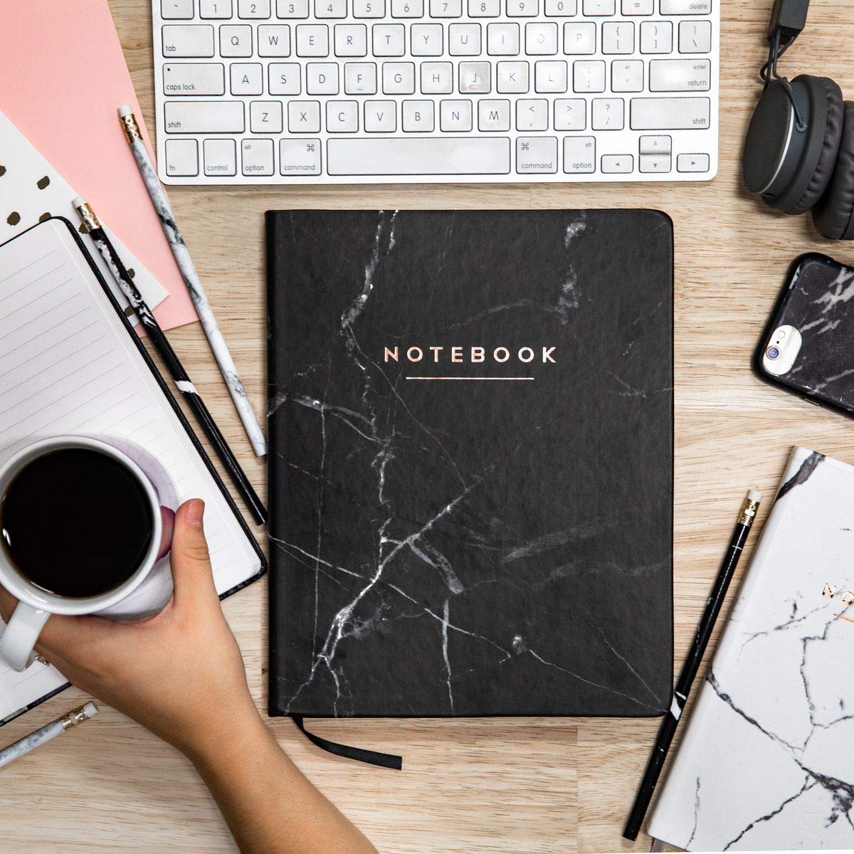 Black Marble Desk Journal