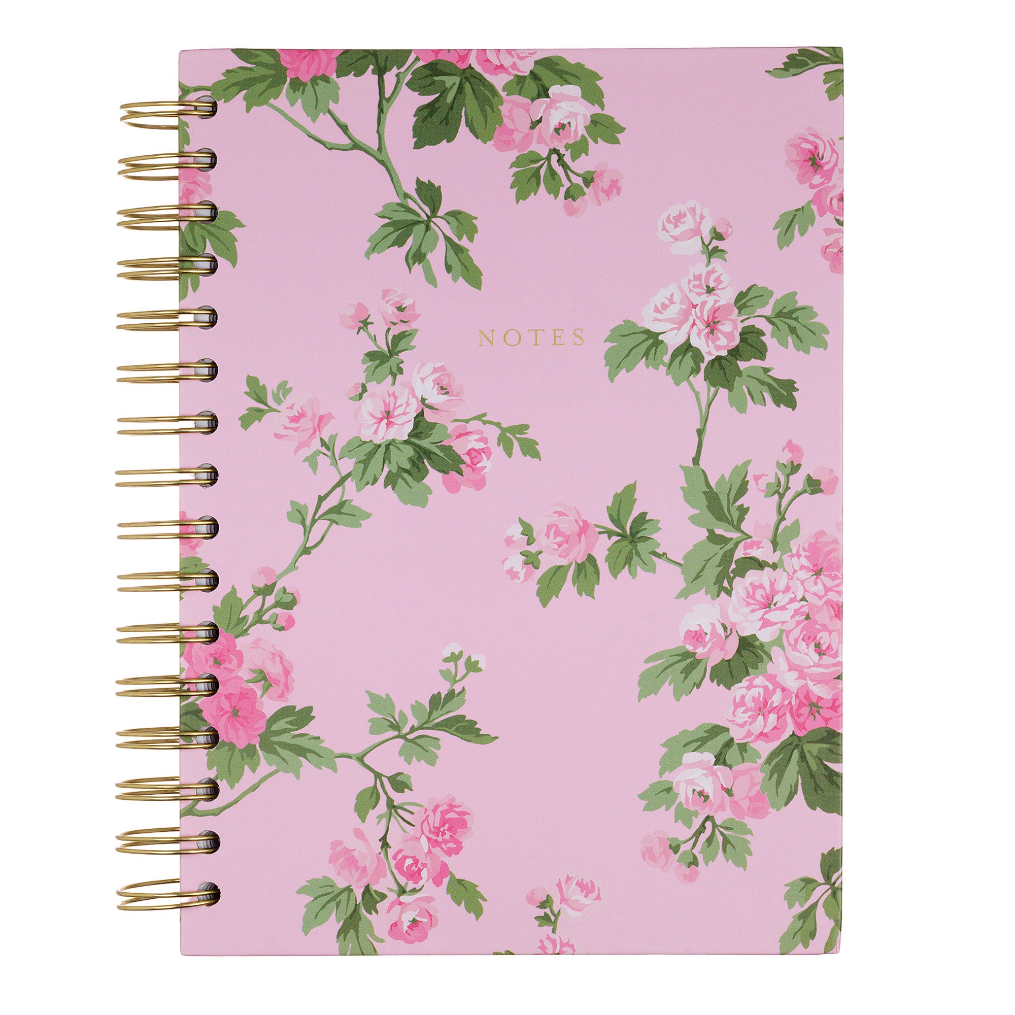 Laura Ashley Garden Blooms Bright Pink Spiral Notebook