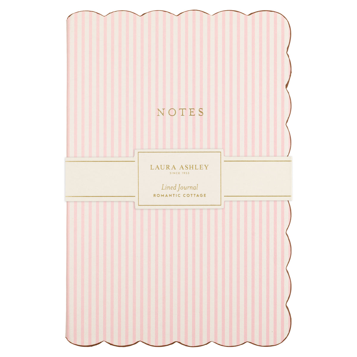 Laura Ashley Romantic Cottage Stripe Scalloped Journal | 6" x 8"