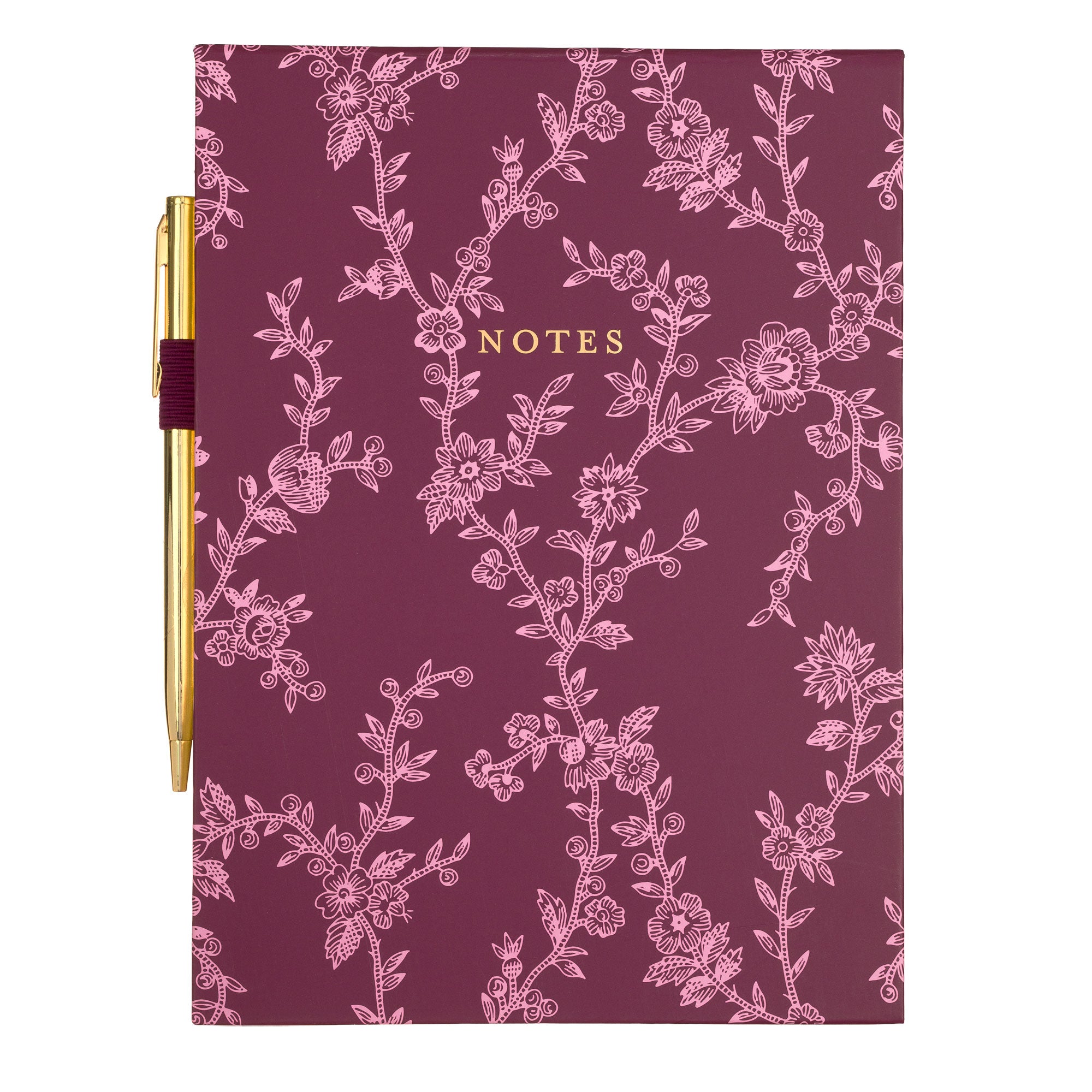 Laura Ashley Heritage Blooms Mulberry Note & Pen Set