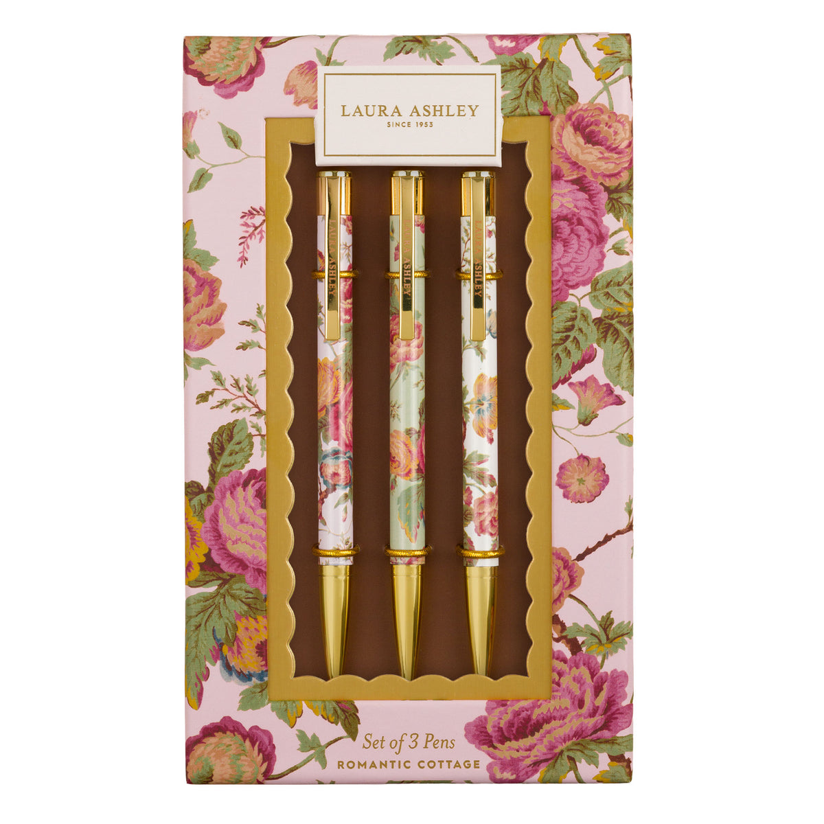 Laura Ashley Romantic Cottage Pen Set of 3